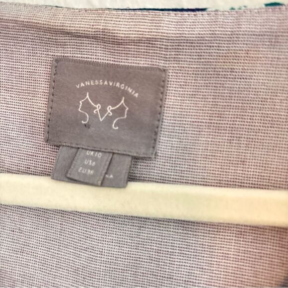 Anthropologie Vanessa Virginia Embroidered Tropical Print Dress - Size 6 - Picture 4 of 6